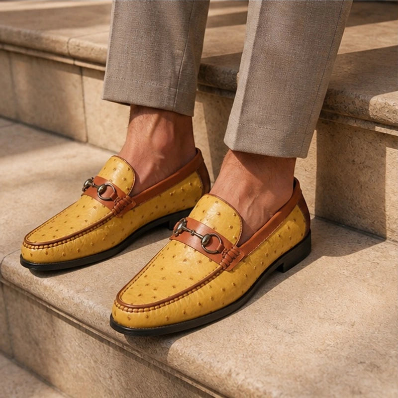 Marlow Leather Loafers - Yellow - men's loafers - Michael Verde - Image 2