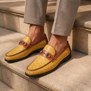 Marlow Leather Loafers - Yellow - men's loafers - Michael Verde - Image 2