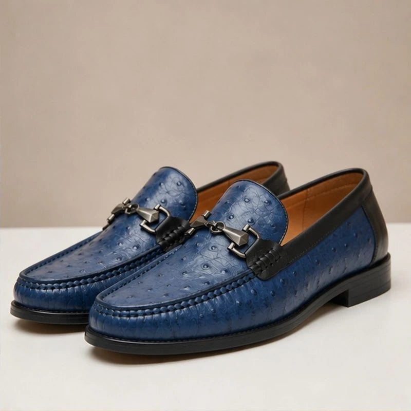 Marlow Leather Loafers - Dark Blue - leather loafers - Michael Verde - Image 3