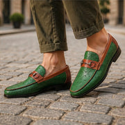 Marlow Leather Loafers - Green - men's loafers - Michael Verde - Image 2