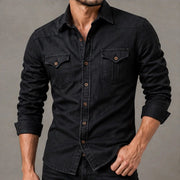 Marston Tailored Denim Shirt - Black - Shirt - Michael Verde - Image 1