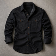 Marston Tailored Denim Shirt - Black - denim shirt - Michael Verde - Image 3