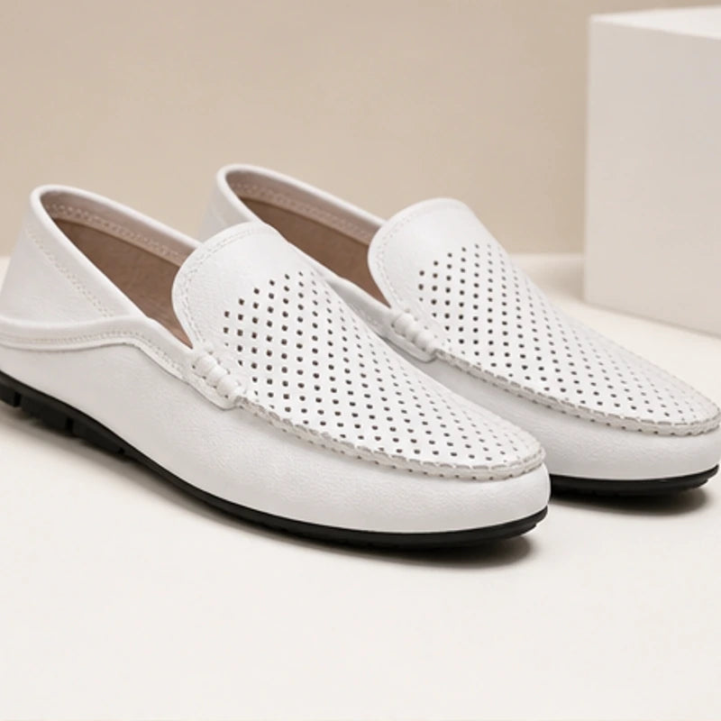 Martinique Leather Loafers - White - mens loafers - Michael Verde - Image 2