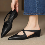 Melina Women's Cross-Strap Leather Slip-On Mules - Black - wap - Michael Verde - Image 2