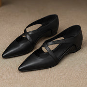 Melina Women's Cross-Strap Leather Slip-On Mules - Black - Heels - Michael Verde - Image 4