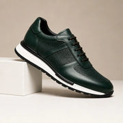 Merrick Leather Sneakers - Green - polished leather - Michael Verde - Image 4