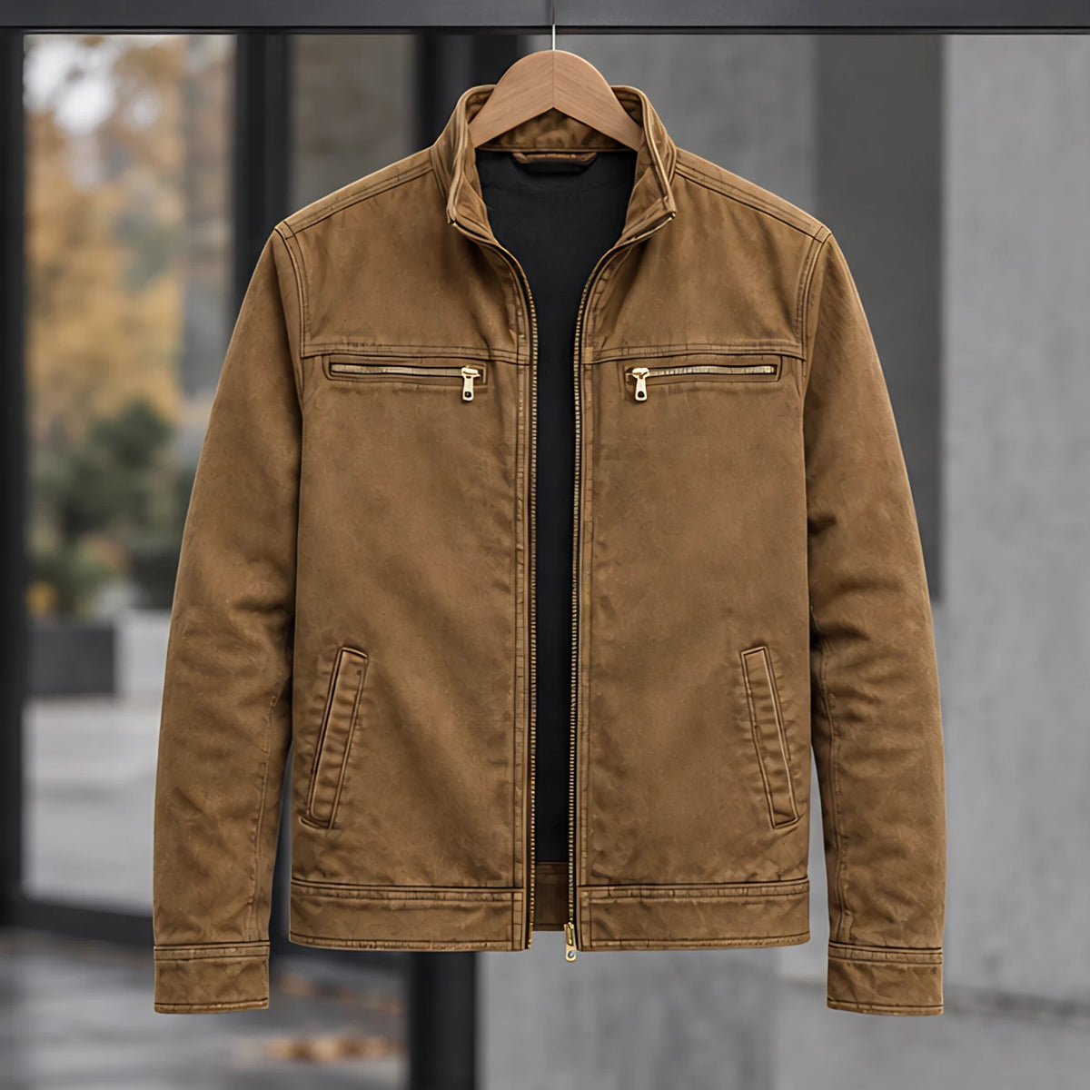 Millbrook Men's Washed Field Jacket - Yellow Brown - Men's Clothing > Outerwear > Field Jackets - Michael Verde - Image 3