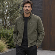 Millbrook Men's Washed Field Jacket - Army Green - Men's Clothing > Outerwear > Field Jackets - Michael Verde - Image 1