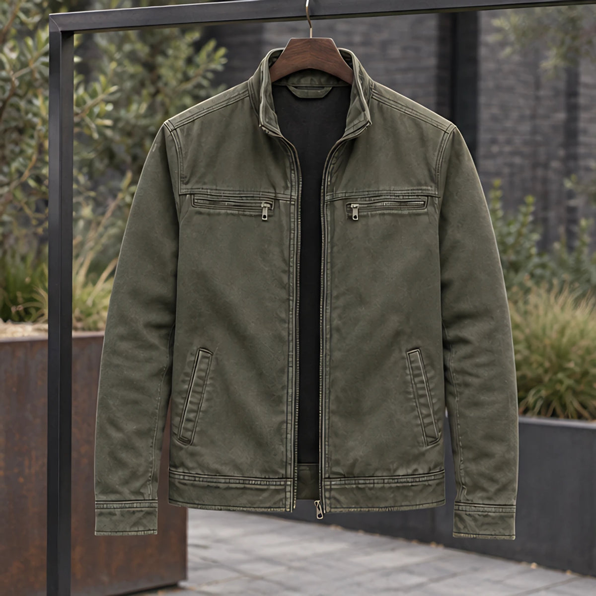 Millbrook Men's Washed Field Jacket - Army Green - Men's Clothing > Outerwear > Field Jackets - Michael Verde - Image 3