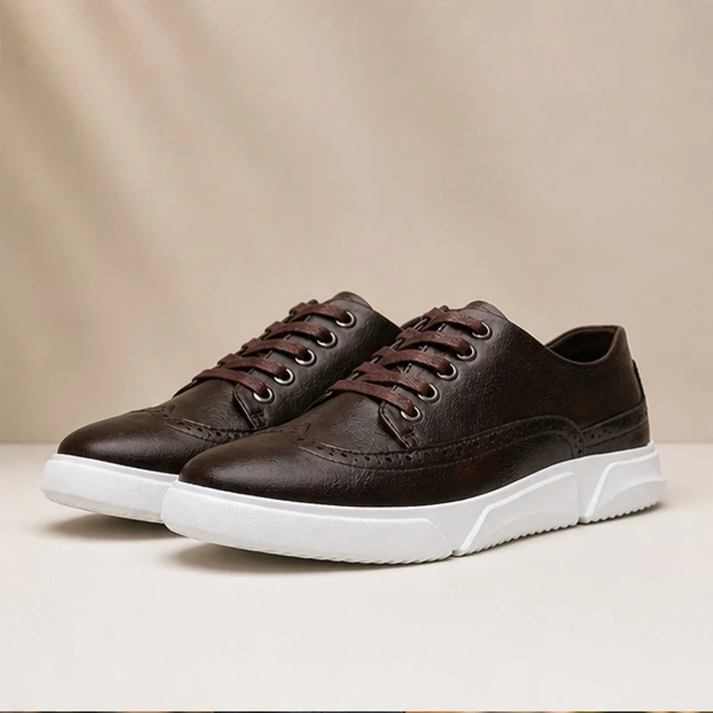 Montague Leather Low-Top Sneakers - Dark Brown - Footwear > Low-Top Leather Sneakers - Michael Verde - Image 2