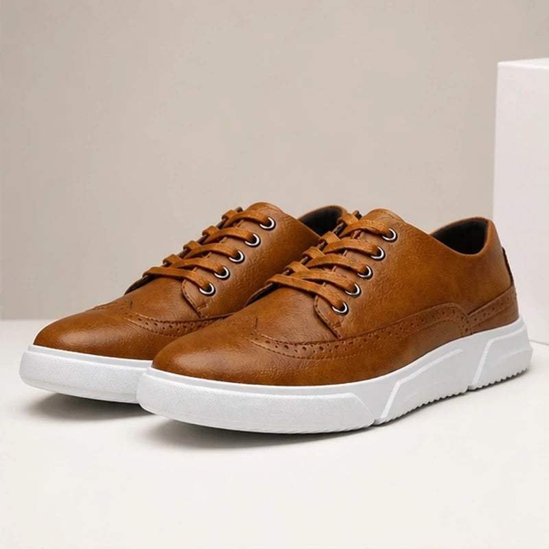 Montague Leather Low-Top Sneakers - Light Brown - Footwear > Low-Top Leather Sneakers - Michael Verde - Image 2