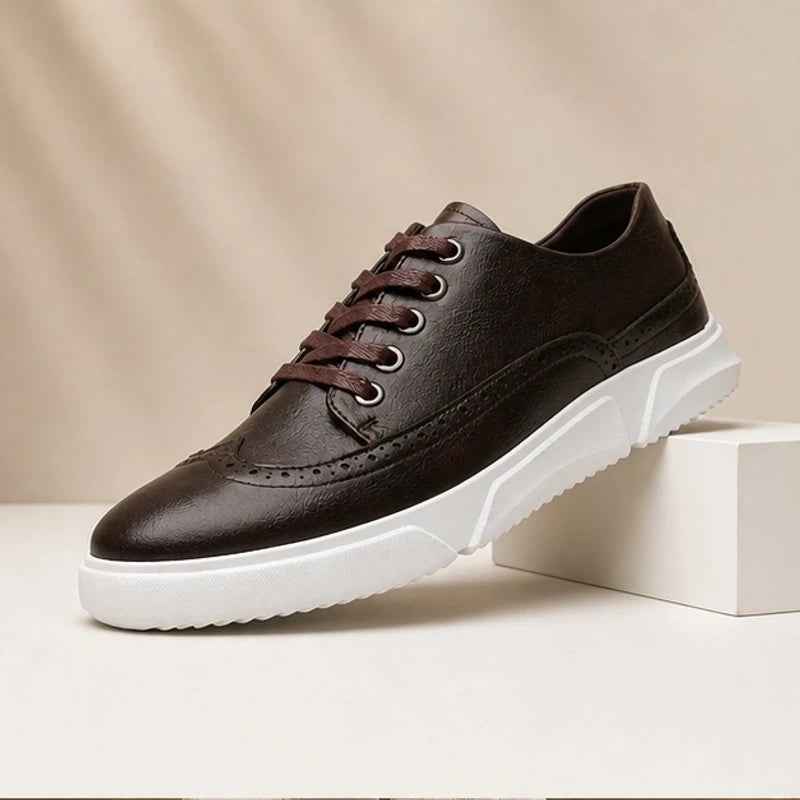 Montague Leather Low-Top Sneakers - Dark Brown - Footwear > Low-Top Leather Sneakers - Michael Verde - Image 1