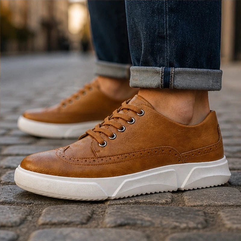 Montague Leather Low-Top Sneakers - Light Brown - footwear - Michael Verde - Image 3