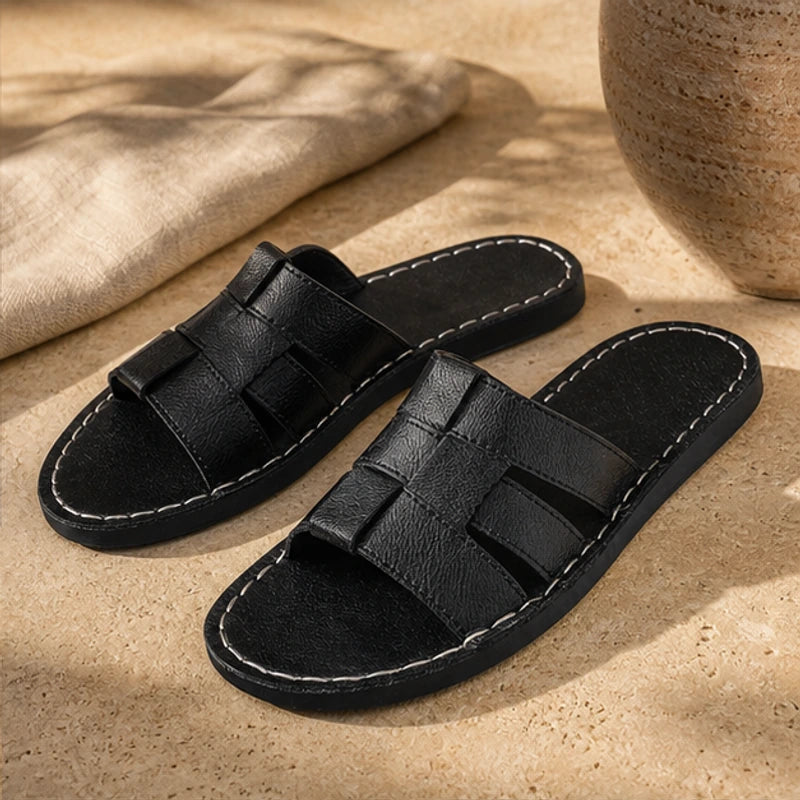 Moritzo Leather Sandals - Black - Sandals - Michael Verde - Image 1