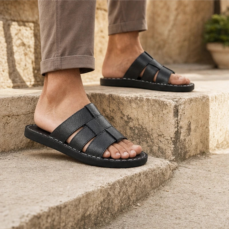 Moritzo Leather Sandals - Black - leather sandals - Michael Verde - Image 3