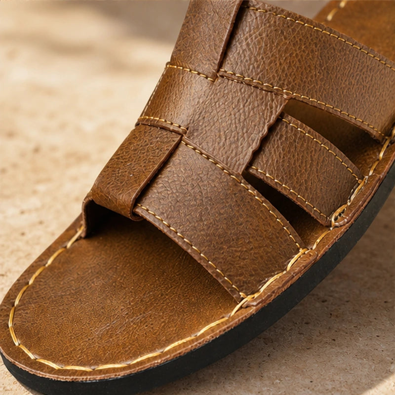 Moritzo Leather Sandals - Brown - men's sandals - Michael Verde - Image 2