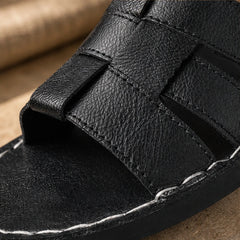 Moritzo Leather Sandals - Black - men's sandals - Michael Verde - Image 2