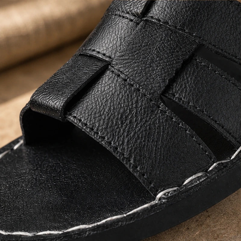 Moritzo Leather Sandals - Black - men's sandals - Michael Verde - Image 2