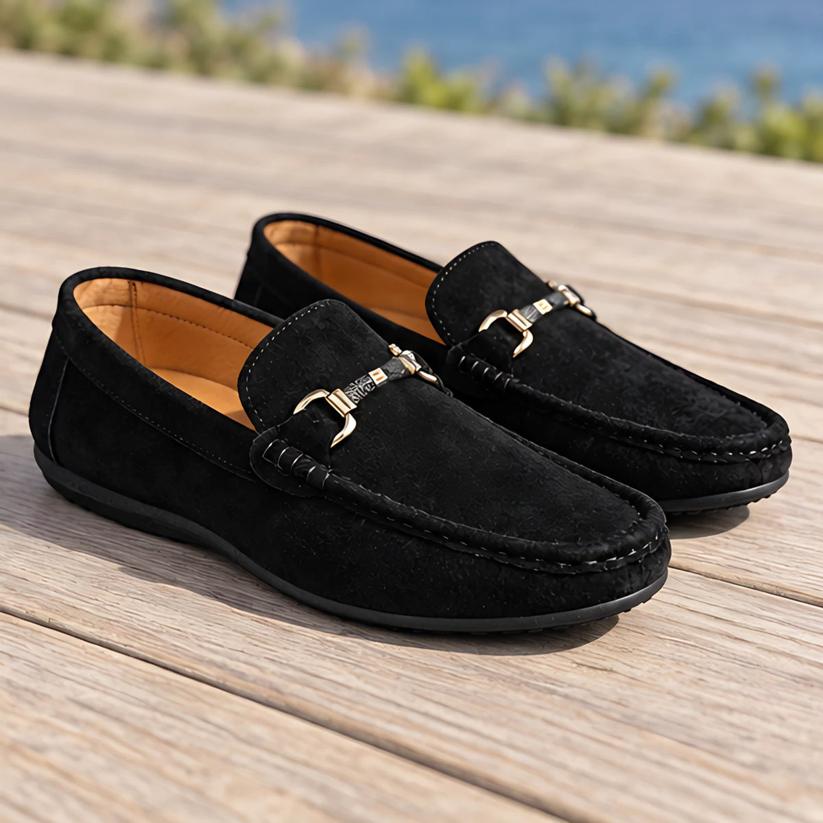 Nestor Men's Suede Buckle Loafers - Black - Men's Footwear > Loafers > Suede Buckle Loafers - Michael Verde - Image 4