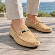 Nestor Men's Suede Buckle Loafers - Tan - Men's Footwear > Loafers > Suede Buckle Loafers - Michael Verde - Image 1