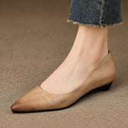 Ophelia Women's Leather Flats - Apricot - Women's Footwear > Pumps > Pointed-Toe Pumps - Michael Verde - Image 1