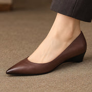 Ophelia Women's Leather Flats - Brown - Women's Footwear > Pumps > Pointed-Toe Pumps - Michael Verde - Image 1