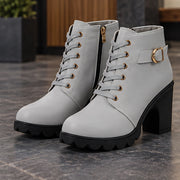 Orelia Women's Block Heel Ankle Boots - Gray - Boots - Michael Verde - Image 2