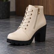 Orelia Women's Block Heel Ankle Boots - Cream - Footwear - Michael Verde - Image 3