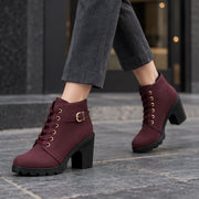 Orelia Women's Block Heel Ankle Boots - Burgundy - Women's Footwear > Boots > Ankle Boots - Michael Verde - Image 1