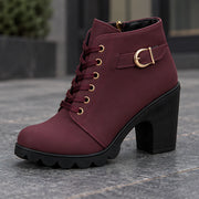 Orelia Women's Block Heel Ankle Boots - Burgundy - Footwear - Michael Verde - Image 3
