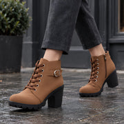 Orelia Women's Block Heel Ankle Boots - Brown - Women's Footwear > Boots > Ankle Boots - Michael Verde - Image 1