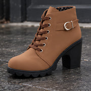 Orelia Women's Block Heel Ankle Boots - Brown - Footwear - Michael Verde - Image 3