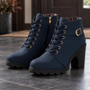 Orelia Women's Block Heel Ankle Boots - Blue - Boots - Michael Verde - Image 2