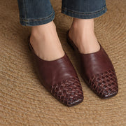 Orla Women's Square Toe Leather Mules - Brown - female - Michael Verde - Image 3