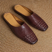 Orla Women's Square Toe Leather Mules - Brown - Women's Footwear > Mules - Michael Verde - Image 4