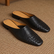 Orla Women's Square Toe Leather Mules - Black - Women's Footwear > Mules - Michael Verde - Image 4