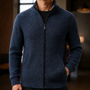 Pascal Textured Knit Sweater - Navy - Men's Clothing > Sweaters & Cardigans > Full-Zip Sweaters - Michael Verde - Image 1