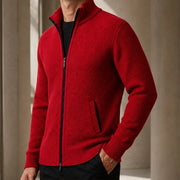 Pascal Textured Knit Sweater - Red - Men's Clothing > Sweaters & Cardigans > Full-Zip Sweaters - Michael Verde - Image 1