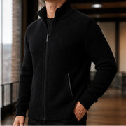 Pascal Textured Knit Sweater - Black - Men's Clothing > Sweaters & Cardigans > Full-Zip Sweaters - Michael Verde - Image 1