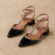 Petra Studded Wrap Heel - Black - block heel - Michael Verde - Image 3