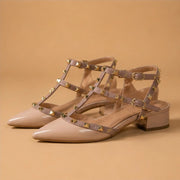 Petra Studded Wrap Heel - Beige - block heel - Michael Verde - Image 3