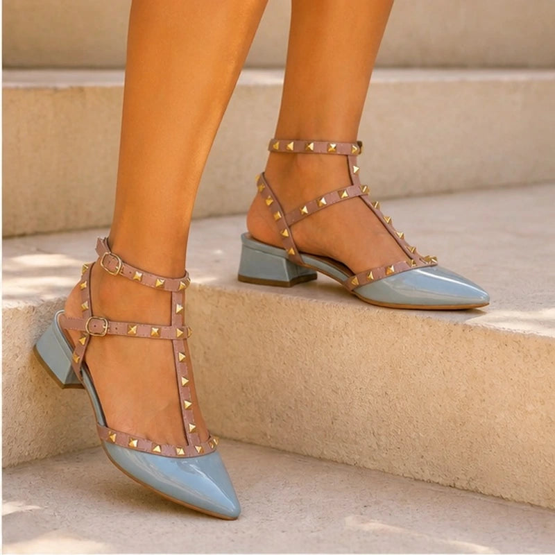 Petra Studded Wrap Heel - Blue - Heels - Michael Verde - Image 1