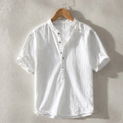 Piero Laid-Back Linen Shirt - White - linen shirt - Michael Verde - Image 3