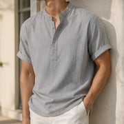 Piero Laid-Back Linen Shirt - Grey - Shirt - Michael Verde - Image 1
