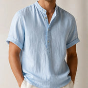 Piero Laid-Back Linen Shirt - Sky Blue - men's shirt - Michael Verde - Image 2