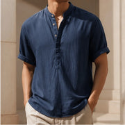 Piero Laid-Back Linen Shirt - Navy - Shirt - Michael Verde - Image 1
