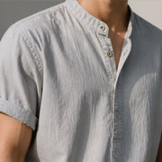 Piero Laid-Back Linen Shirt - Grey - men's shirt - Michael Verde - Image 2