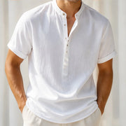 Piero Laid-Back Linen Shirt - White - men's shirt - Michael Verde - Image 2