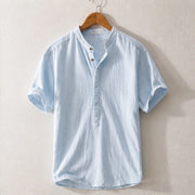 Piero Laid-Back Linen Shirt - Sky Blue - linen shirt - Michael Verde - Image 3