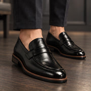 Radnor Men's Burnished Leather Penny Loafers - Black - Men's Footwear > Loafers > Penny Loafers - Michael Verde - Image 1